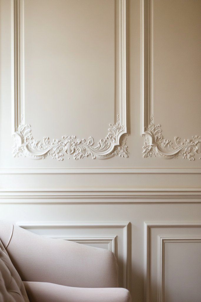 Gesso decorativo com painéis em relevo e ornamentos exclusivos