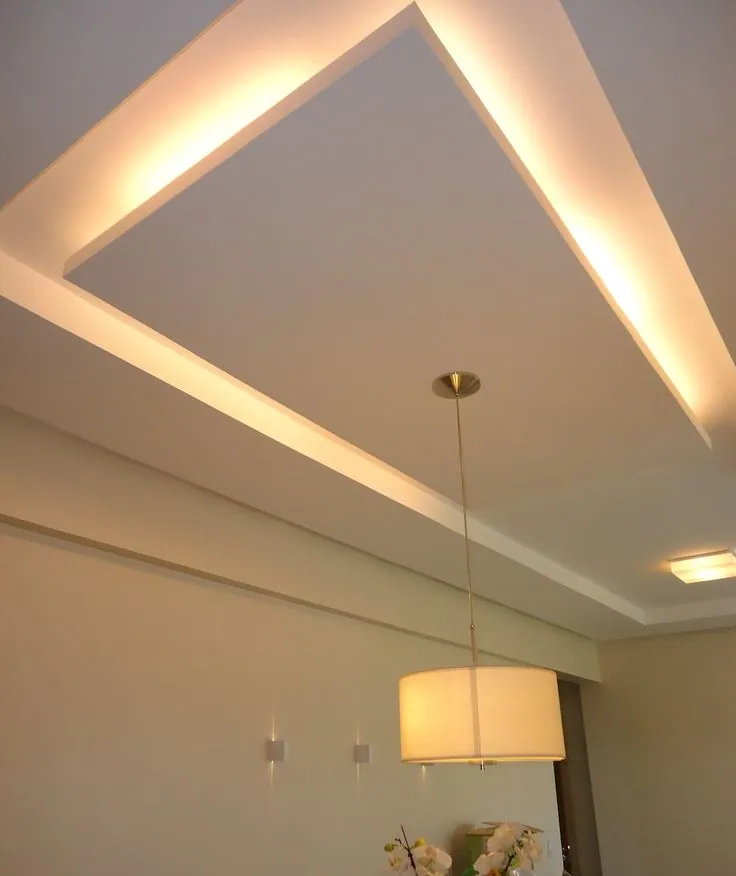 Forro de gesso com ilha decorativa